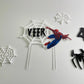 Personalise Spider-Man set Super hero cake Topper and charm MEG cookie cutters