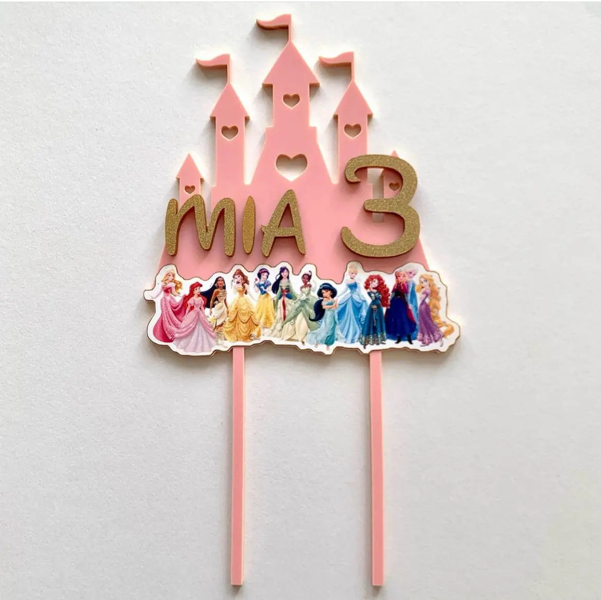 Personalise princess cake Topper MEG cookie cutters
