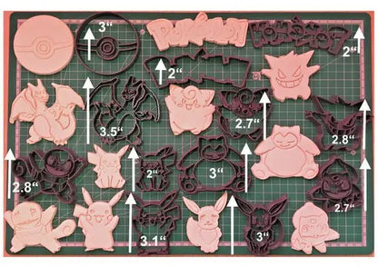 Pokemon Cookie Cutter Fondant Cake Decorating Mold gum paste pokemon go MEG cookie cutters