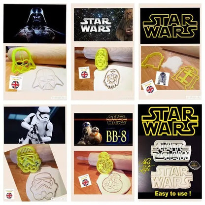 R2d2 Chewbacca Darth Vader Storm Trooper Bb8 Star Wars-INSPIRED Cookie Cutter MEG cookie cutters