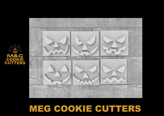 Set 6 Pumpkins Embossing for cupcake and cake - stamps sugar paste HALLOWEEN MEG cookie cutters
