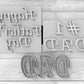 Set of 3 Embossing and cookie cutters cupcake and cake - stamps Happy Father's Day + #1 DAD + DAD MEG cookie cutters