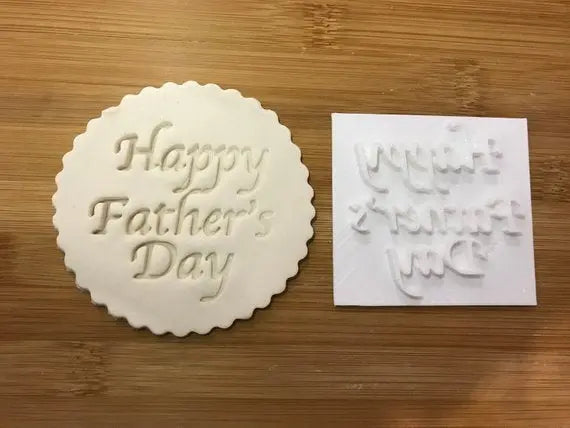 Set of 3 Embossing and cookie cutters cupcake and cake - stamps Happy Father's Day + #1 DAD + DAD MEG cookie cutters