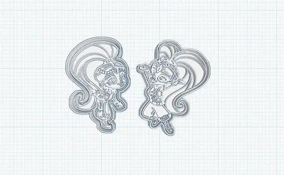 Shimmer and Shine 2 UK Plastic Biscuit Cookie Cutter Fondant Cake Decorating MEG cookie cutters