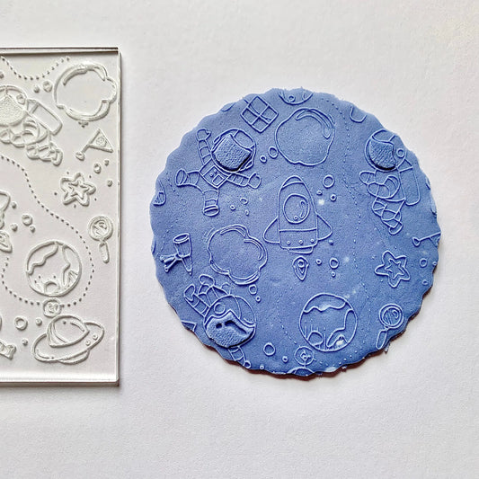 Space theme pattern Debossing MEG cookie cutters