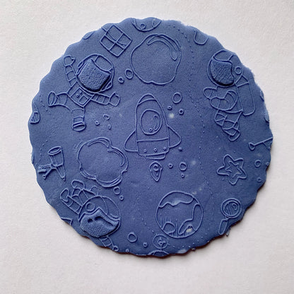 Space theme pattern Debossing MEG cookie cutters