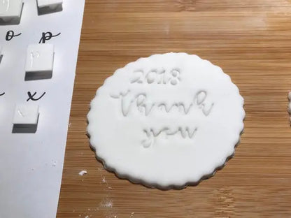 Stea font Cookie Stamp - Fondant Embosser Alphabet Stamp Cake Cupcake Embossing MEG cookie cutters