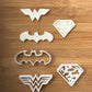Super Heroes Bat superman cup cake or cake decoration fondant MEG cookie cutters