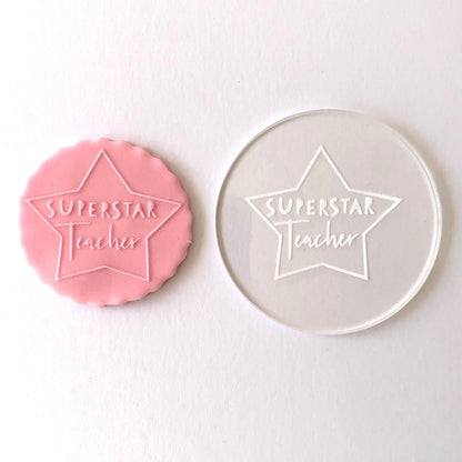 Superstar Teacher Debossing MEG cookie cutters