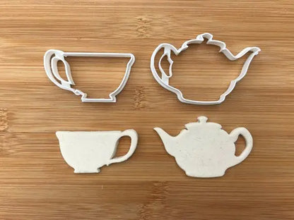 Tea pot set Alice in Wonderland Uk Seller Plastic Biscuit Cookie Cutter Fondant Cake Decor MEG cookie cutters