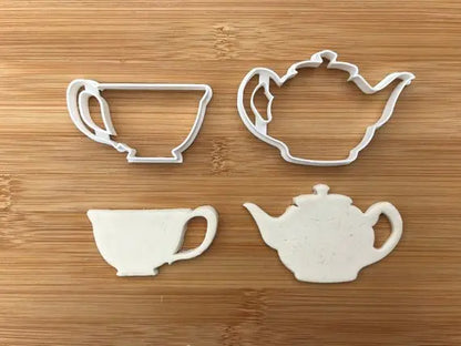 Tea pot set Alice in Wonderland Uk Seller Plastic Biscuit Cookie Cutter Fondant Cake Decor MEG cookie cutters