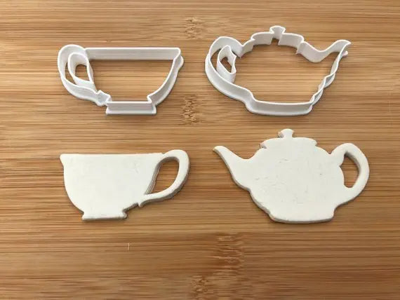Tea pot set Alice in Wonderland Uk Seller Plastic Biscuit Cookie Cutter Fondant Cake Decor MEG cookie cutters