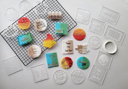 Teacher collection 2022 Debossing 3 MEG cookie cutters