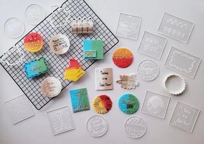 Teacher collection 2022 Debossing 3 MEG cookie cutters