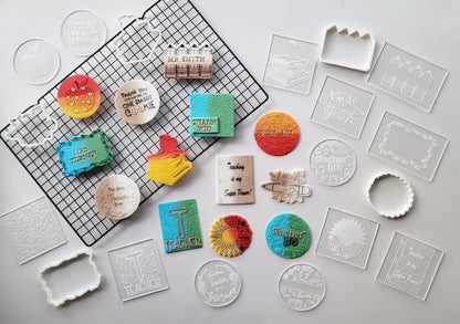 Teacher collection 2022 Debossing 3 MEG cookie cutters