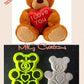 Teddy Bear Love Cookie Cutter Topper Fondant Cake Decoration - uk Seller MEG cookie cutters