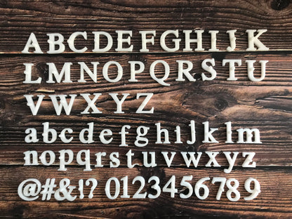 Times New Roman Font full Alphabet Stamp - Fondant Embosser Cake MEG cookie cutters