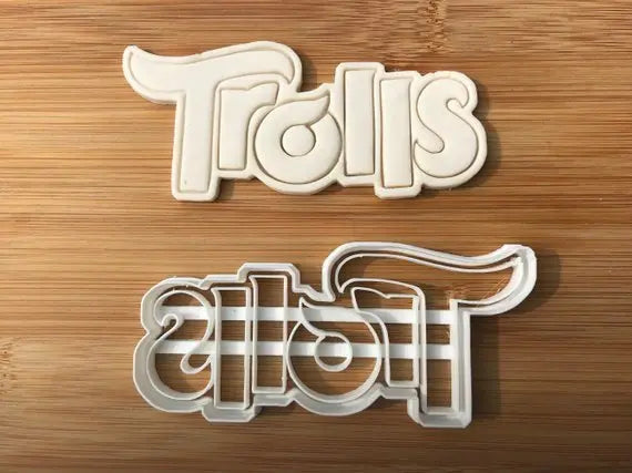 Trolls logo Uk Seller Plastic Biscuit Cookie Cutter Fondant Cake Decorating MEG cookie cutters