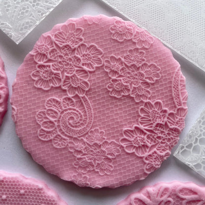 Tulle texture 3 lace Pattern Debossing MEG cookie cutters