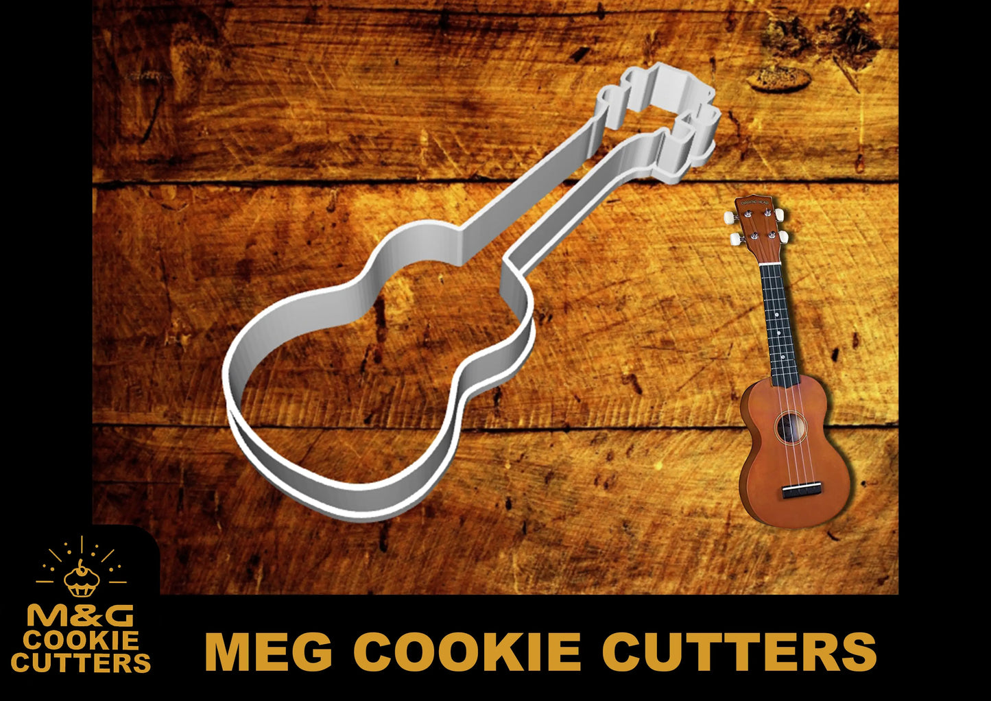 Ukulele music Guitar Plastic Cookie Cutter Fondant Cake Decorating Cupcake MEG cookie cutters