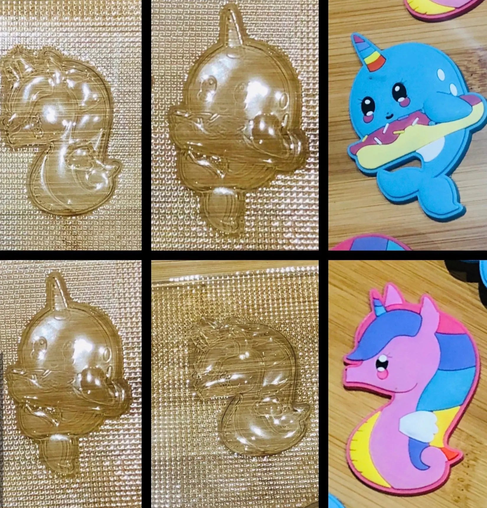 Unicorn whale seahorse chocolate mould can use on fondant soap or plaster MEG cookie cutters