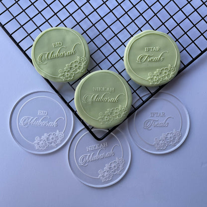 Arabic Islam Muslim - Eid Ramadan Iftar - debossing acrylic stamp MEG cookie cutters