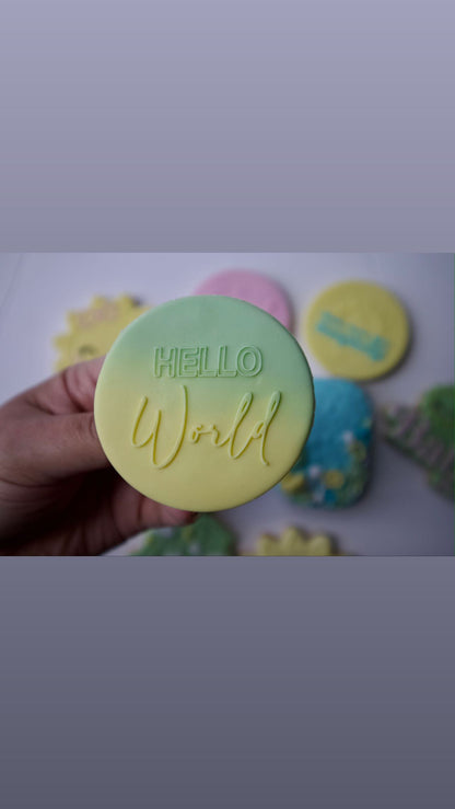 Baby Debossing - Hello world MEG cookie cutters