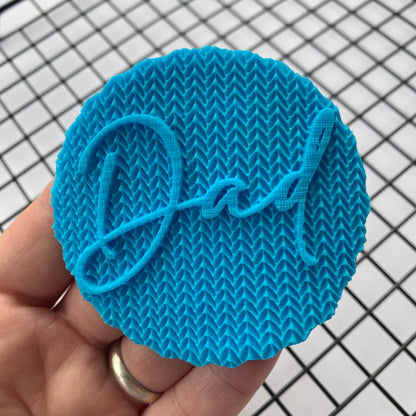 3D debossing Dad Knitting background - acrylic stamp MEG cookie cutters