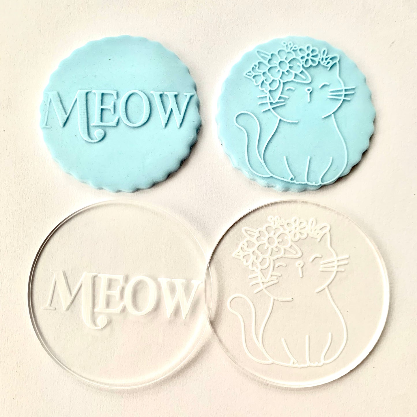 Cat / Meow animal debossing MEG cookie cutters