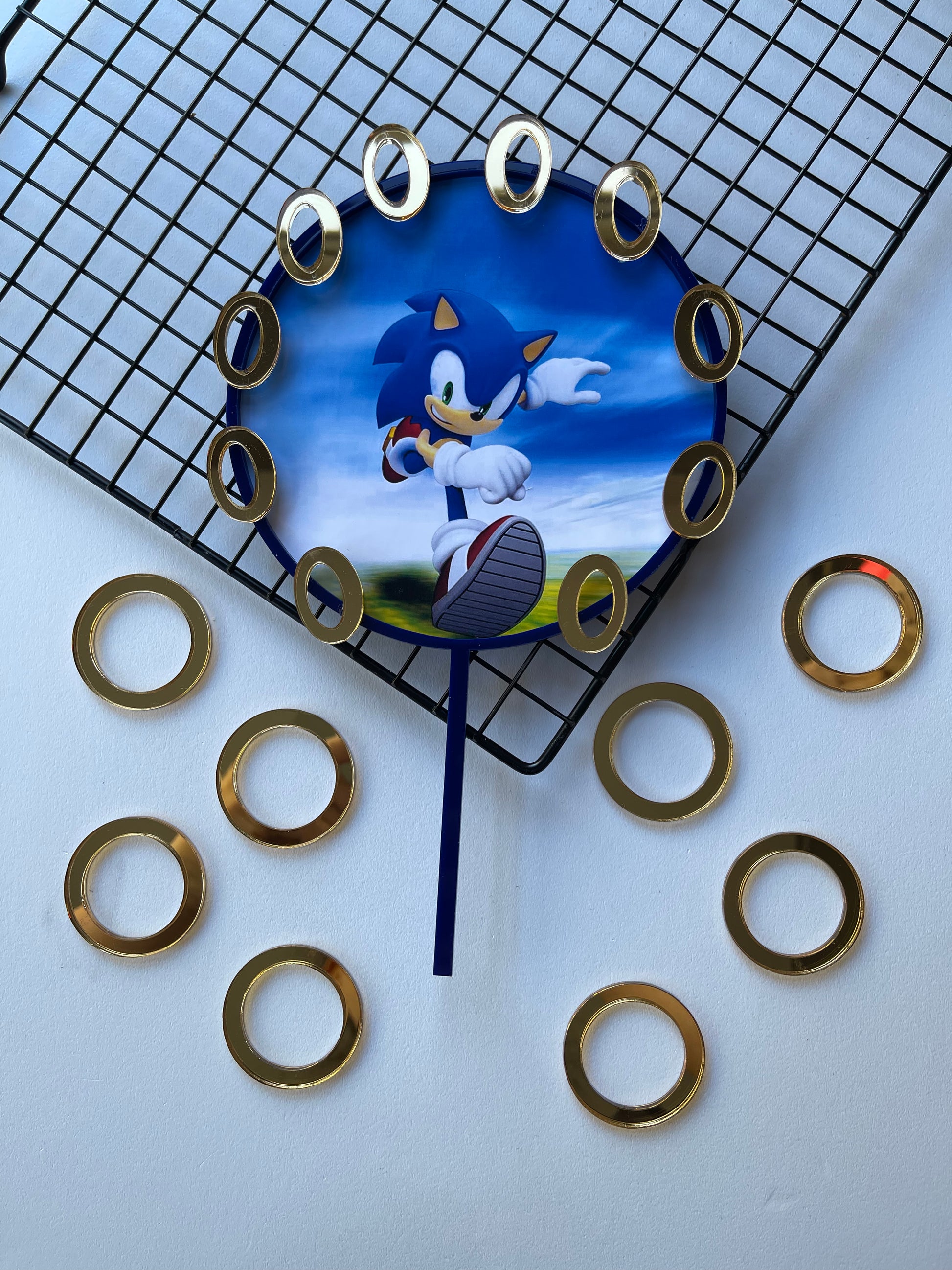 Sonic cake topper - Rings charm MEG cookie cutters